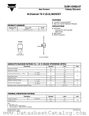 SUM110N08-07 datasheet pdf Vishay