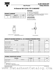 SUM110N03-04P datasheet pdf Vishay