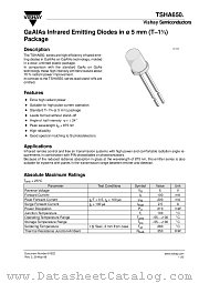 TSHA650. datasheet pdf Vishay
