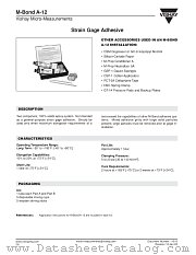 M-BOND A-12 datasheet pdf Vishay