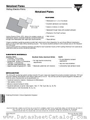 METALLIZED PLATES datasheet pdf Vishay