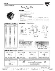 RHEOSTATS - MP10 (25W) datasheet pdf Vishay