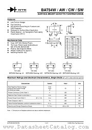 BAT54W-T3 datasheet pdf Won-Top Electronics