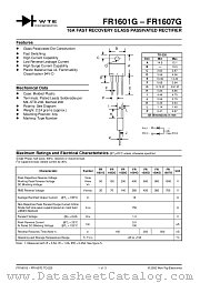 FR1607G datasheet pdf Won-Top Electronics