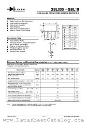 GBL010 datasheet pdf Won-Top Electronics