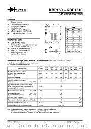 KBP1510 datasheet pdf Won-Top Electronics