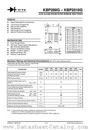 KBP200G datasheet pdf Won-Top Electronics