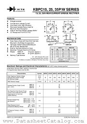 KBPC1500PW datasheet pdf Won-Top Electronics