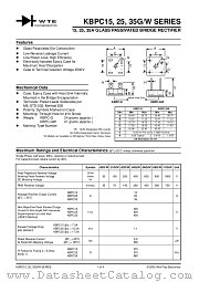 KBPC2502G datasheet pdf Won-Top Electronics