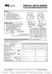 KBPC5004PW datasheet pdf Won-Top Electronics
