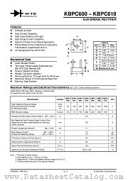 KBPC600 datasheet pdf Won-Top Electronics