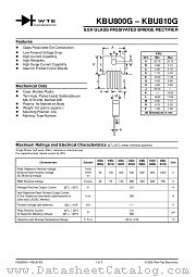 KBU804G datasheet pdf Won-Top Electronics