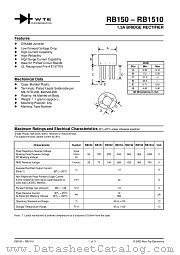RB1510 datasheet pdf Won-Top Electronics