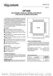 GP1020 datasheet pdf Zarlink Semiconductor