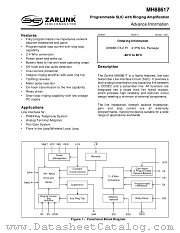 MH88617 datasheet pdf Zarlink Semiconductor