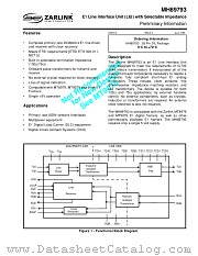 MH89793 datasheet pdf Zarlink Semiconductor