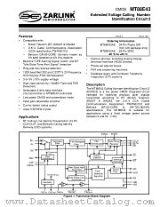 MT88E43 datasheet pdf Zarlink Semiconductor
