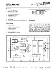 MT88L70 datasheet pdf Zarlink Semiconductor