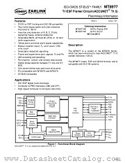 MT8977 datasheet pdf Zarlink Semiconductor
