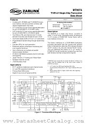 MT9074 datasheet pdf Zarlink Semiconductor