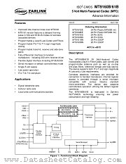 MT9160B datasheet pdf Zarlink Semiconductor