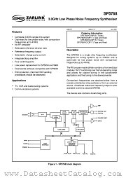SP5768 datasheet pdf Zarlink Semiconductor