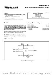 SP8782 datasheet pdf Zarlink Semiconductor