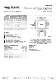 SP8852E datasheet pdf Zarlink Semiconductor