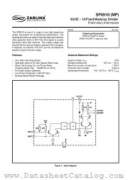 SP8910 datasheet pdf Zarlink Semiconductor