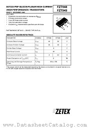 FZT948 datasheet pdf Zetex Semiconductors