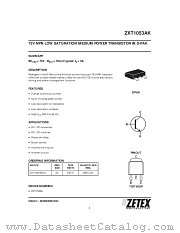 ZXT1053AK datasheet pdf Zetex Semiconductors