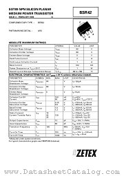 BSR42 datasheet pdf Zetex Semiconductors