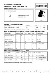 FMMV3102 datasheet pdf Zetex Semiconductors