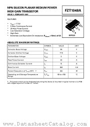 FZT1048A datasheet pdf Zetex Semiconductors