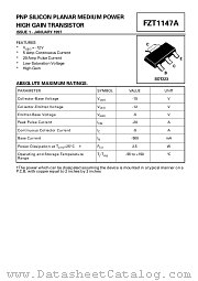 FZT1147A datasheet pdf Zetex Semiconductors