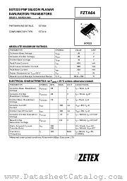 FZTA64 datasheet pdf Zetex Semiconductors