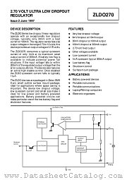 ZLDO270 datasheet pdf Zetex Semiconductors