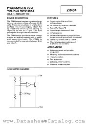 ZR404 datasheet pdf Zetex Semiconductors
