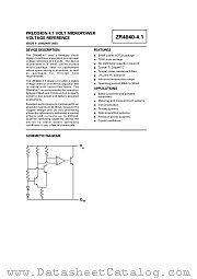 ZR4040-4.1 datasheet pdf Zetex Semiconductors