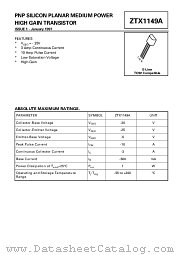 ZTX1149A datasheet pdf Zetex Semiconductors