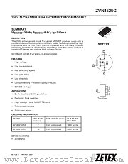 ZVN4525G datasheet pdf Zetex Semiconductors