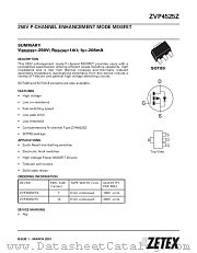 ZVP4525Z datasheet pdf Zetex Semiconductors
