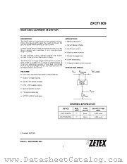 ZXCT1009 datasheet pdf Zetex Semiconductors