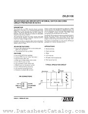 ZXLD1100 datasheet pdf Zetex Semiconductors
