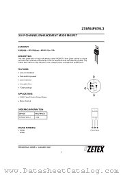 ZXM64P035L3 datasheet pdf Zetex Semiconductors
