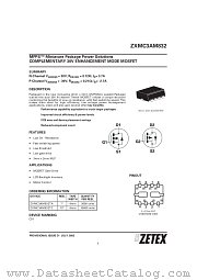 ZXMC3AM832 datasheet pdf Zetex Semiconductors