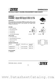 ZXMD63C03X datasheet pdf Zetex Semiconductors