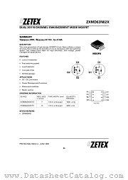 ZXMD63N02X datasheet pdf Zetex Semiconductors