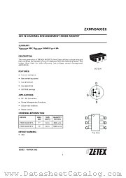 ZXMN3A03E6 datasheet pdf Zetex Semiconductors