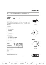 ZXMP3A16G datasheet pdf Zetex Semiconductors